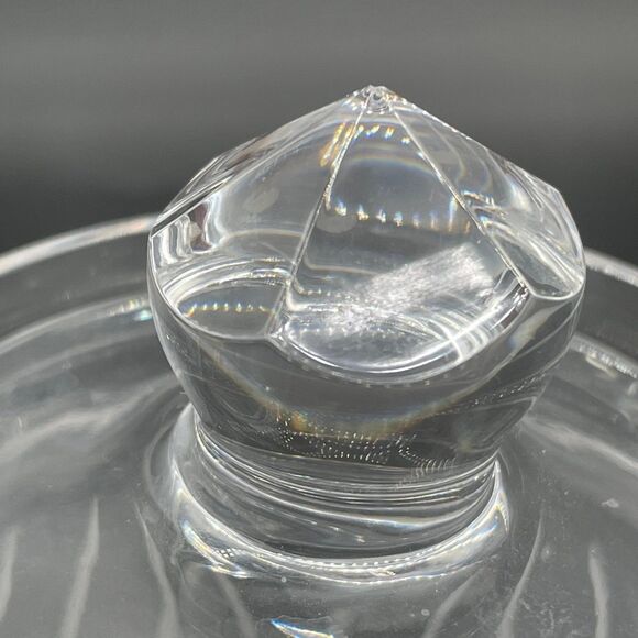 Vintage Crystal Clear Glass Cream and Sugar Faceted Lined Set 3 pc Set - Picture 10 of 10